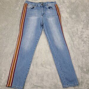 Dollhouse High Waist Skinny Jeans Size 13 W31 L27 Light Wash Denim, Striped Side